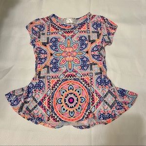 Pony Tails Girls Size 5/6 Pink Summer Print Dress